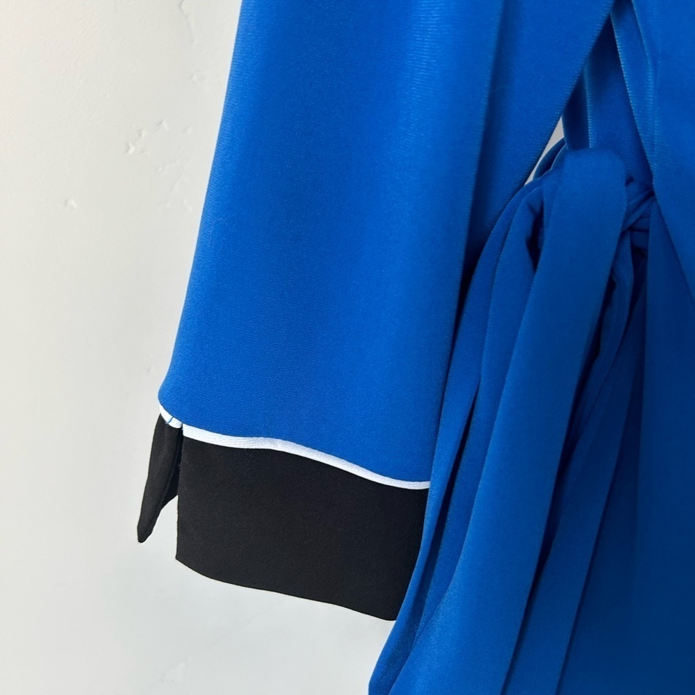 Ellen Tracy Blue Wrap Dress - Picture 8 of 12
